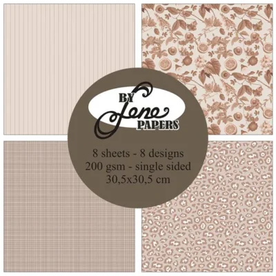 BLP349 By Lene Paperpad Soft Harmony karton blok papir blomster tern leopardmønster striber