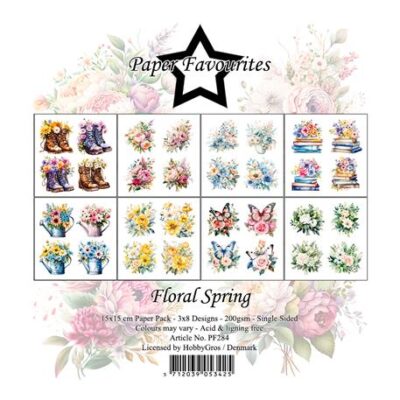 PF284 Paper Favourites Paper Pack Floral Spring karton papir pakke blomster forår sommerfugle
