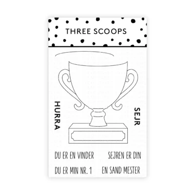 TSSM0295 Three Scoops stempel Pokal stempel stempler tekster hurra sejr sejren er din du er en vinder