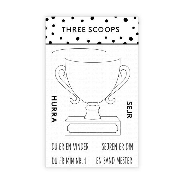 TSSM0295 Three Scoops stempel Pokal stempel stempler tekster hurra sejr sejren er din du er en vinder