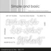 SBC177 Simple and Basic clearstamp + Dies "Student" tekster stempel stempler studentergilde tillykke med huen
