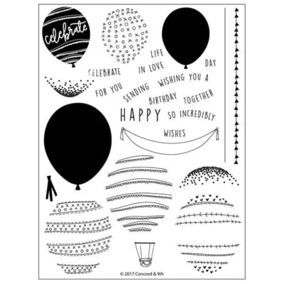 10243 Concord & 9th stamp Happy Balloons stempler stempel balloner engelske tekster