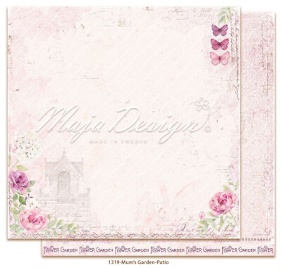 1319 Maja Design karton Mum's Garden - Patio sommerfugle blomster barokmønster lyserød karton papir scrapbooking paper