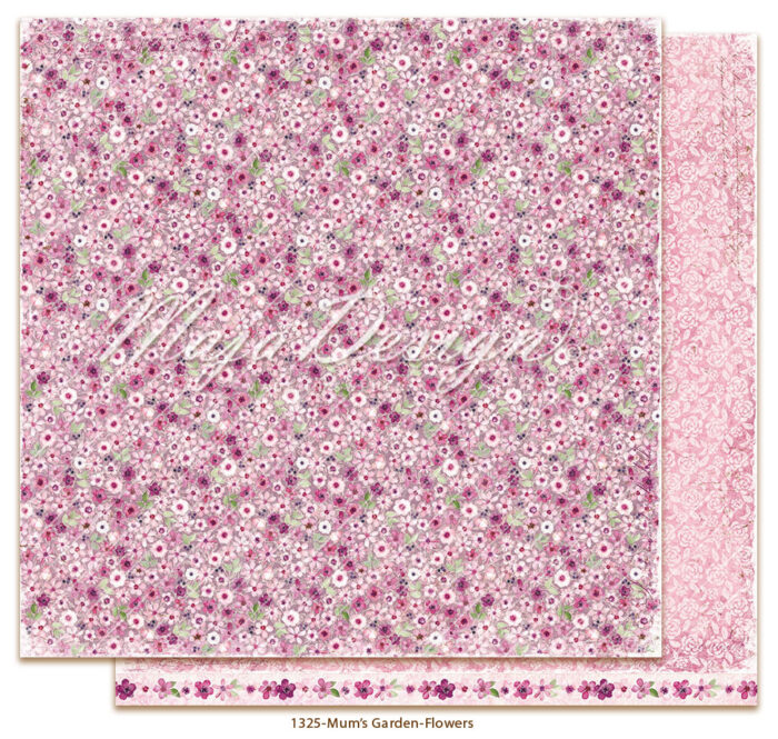1325 Maja Design karton Mum's Garden - Flowers blomster lyserøde nuancer pink rosa karton papir scrapbooking paper