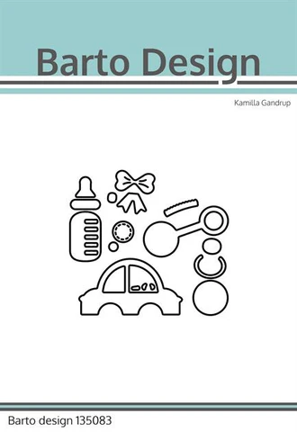 135083 Barto Design Dies Baby Stuff rangler bil sutteflaske sløjfe sut
