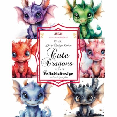 35934 Felicita Design toppers 9x9 Cute Dragons drager