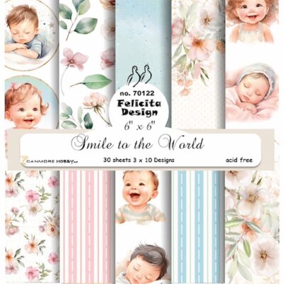 70122 Felicita Design Smile to the World karton papir baby striber barnedåb