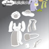 BLD1657 By Lene die Accessories for BLD1635 #3 afro krøllet hår sommerhat halstørklæde håndtaske sko med kilehæl