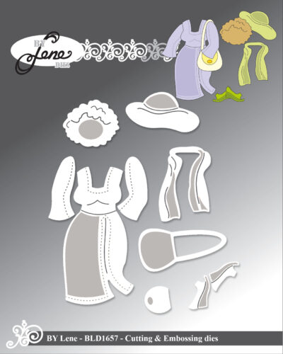 BLD1657 By Lene die Accessories for BLD1635 #3 afro krøllet hår sommerhat halstørklæde håndtaske sko med kilehæl