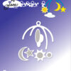 BLD1665 By Lene die Baby Turmoil babyuro stjerner måne sol mobile skyer