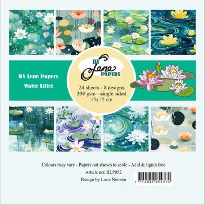 BLP052 By Lene Paperpad Water Lilies karton papir åkander blomster