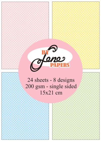 BLP250 By LenBLP250 By Lene paperpad Baby Boom karton papir pastelfarver gingham ternet prikkede prikket paperpad Baby Boom eks.