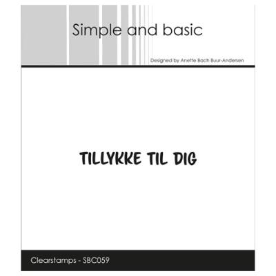 SBC059 Simple and Basic clearstamp Tillykke til dig tekster stempel stempler