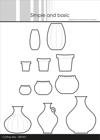 SBD431 Simple and Basic die Pots and Vases vaser potter urtepotter urtepotteskjuler krukker