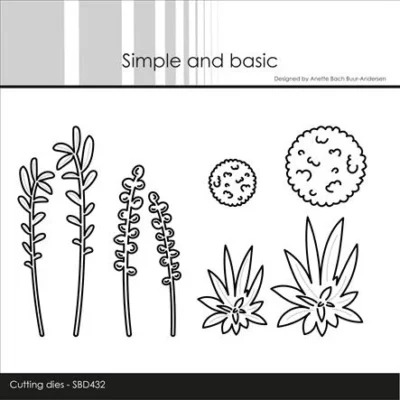 SBD432 Simple and Basic die Plants and Stems bladgrene stængler buske