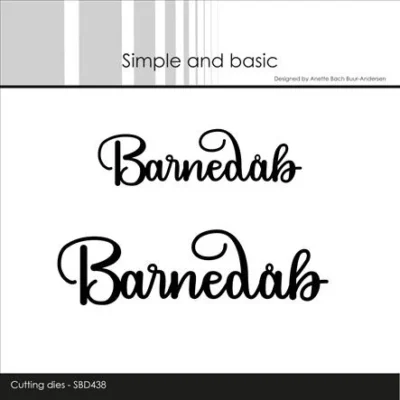 SBD438 Simple and Basic die Barnedåb tekster snirkler snirklede tekster