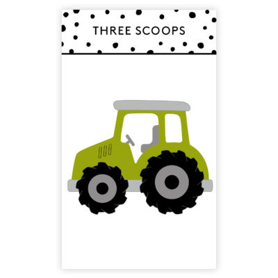 TSCD0388 Three Scoops die Traktor køretøj konfirmation børnefødselsdag fergusson john deere