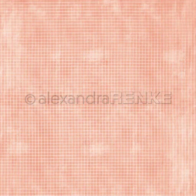 10.1853 Alexandre Renke Design Paper Checkered on Koralle ferskenfarvet koral ternet karton papir