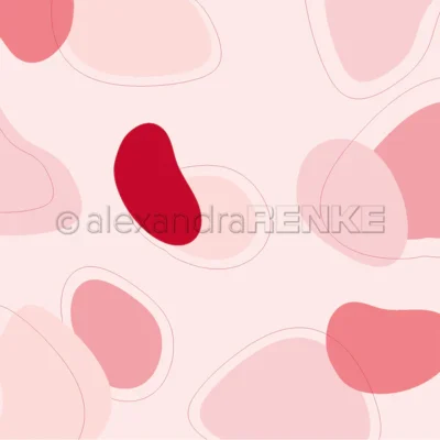 10.2184 Alexandra Renke Design Paper Organic Composition 3 karton papir organiske former lyserød rød pink rosa