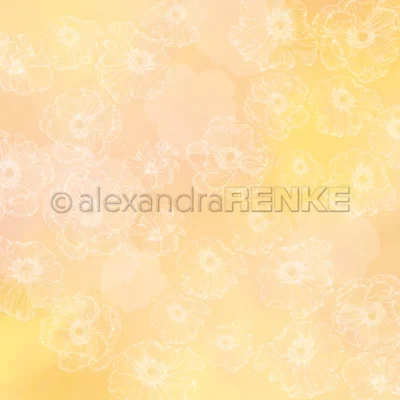 10.2633 Alexandre Renke Design Paper Tender Blossoms on Sunny Yellow karton papir blomster silhuetter