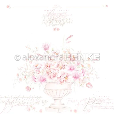 10.2686 Alexandra Renke design paper Peonies Magnificent blomster karton papir pæoner bonderoser vaser potter planter