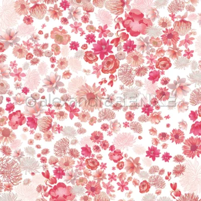 10.2760 Alexandra Renke Design Paper Sea of Flowers Pink karton papir blomster