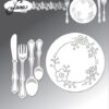by lene dies Plate & Cutlery bld1669 Bestik Service tallerken kniv, gaffel, spiseske teske Middagstallerken