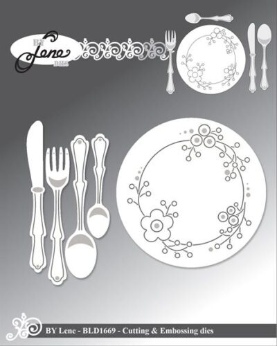by lene dies Plate & Cutlery bld1669 Bestik Service tallerken kniv, gaffel, spiseske teske Middagstallerken