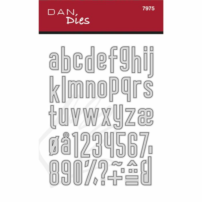 7975 Dan Dies die Stort T-Shirt Alfabet - Små Bogstaver & Tal alfabeter dansk alfabet specialtegn
