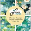 BLP252 By Lene Paperpad Water Lilies papir karton åkander blomster