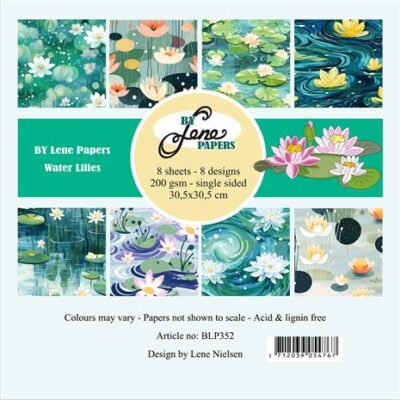 BLP352 By Lene Paperpad Water Lilies karton papir åkander blomster