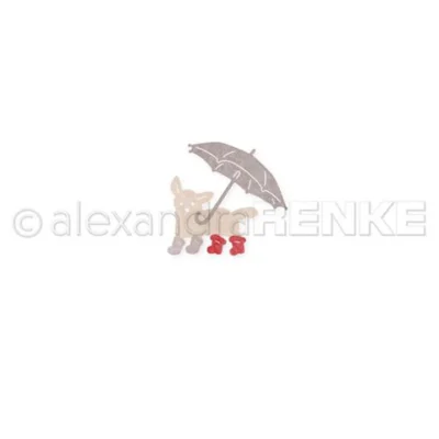 D-AR-Ti0132 Alexandra Renke die Rainy Day hund med gummistøvler paraply