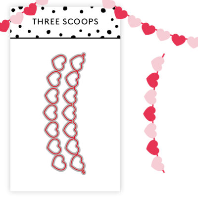 TSCD0404 Three Scoops Hjertebanner dies hjerter valentines dag day bryllup kærlighed