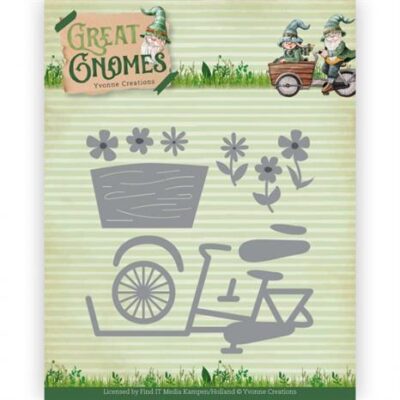 YCD10352 Yvonne Design dies Great Gnome Cargo Bike cykelvogn ladcykel blomster