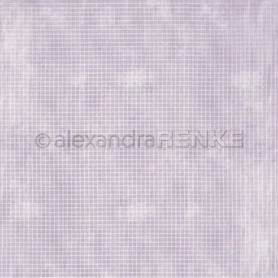 10.1842 Alexandra Renke Design Paper Checkered on FLIEDER karton papir lilla violet ternet ternede