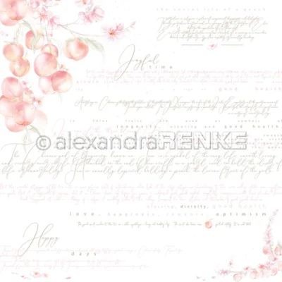 10.2706 Alexandra Renke Design Paper Peach Time karton papir fersken ferskner tekster