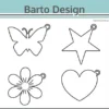 135097 Barto Design Dies Sweet Hangers charms hjerter blomster stjerner sommerfugle