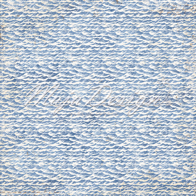 1351 Maja Design karton Seaside Waves bølger søheste blå