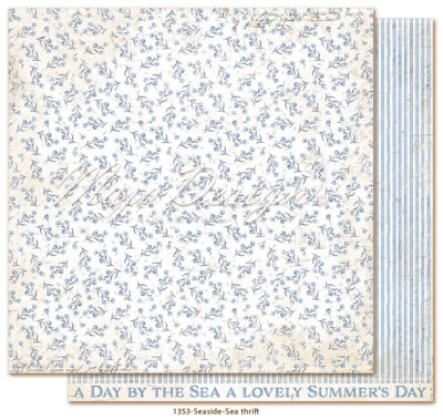 1353 Maja Design karton Seaside Sea Thrift striber blomster striber lyseblå blå