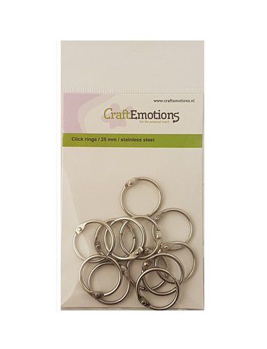 430603/3425 CraftEmotions Click Rings - Bookbinder Rings 25 mm. bogbinderringe bookbinderrings book rings