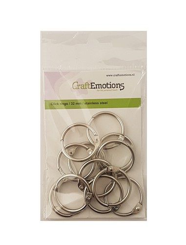 430603/3432 CraftEmotions Click Rings - Bookbinder Rings 32 mm. bogbinderringe bookbinderrings book rings