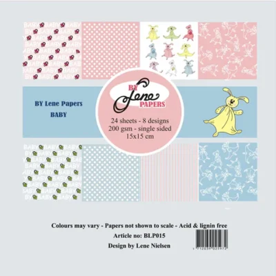 BLP015 By Lene Paper Baby karton papir sutteklud babyshower barnedåb sutter