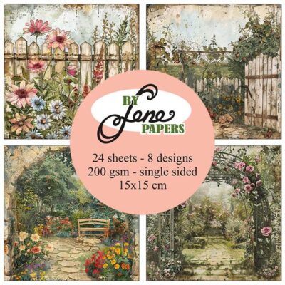 BLP053 By Lene Paperpad Country Garden karton papir pakke baggrunde havetema