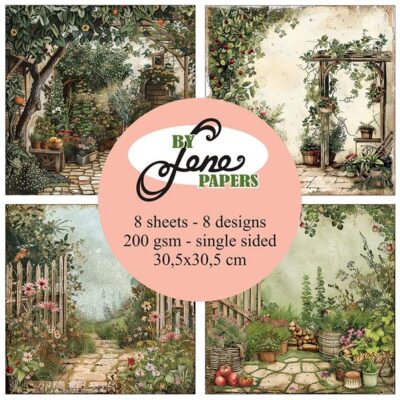 BLP353 By Lene Paperpad Country Garden karton papir pakke baggrunde havetema