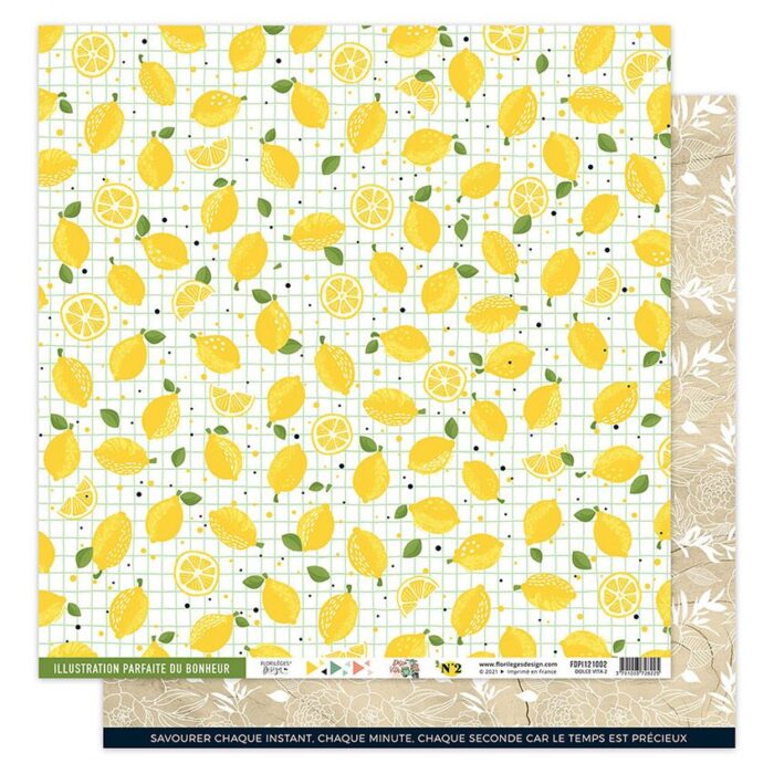 FDPI121002 Florilèges Design Imprimé Dolce Vita 2 karton papir citroner blomster