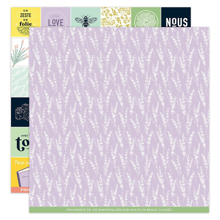 FDPI121005 Florilèges Design Imprimé Dolce Vita 5 karton papir firkanter diecuts lavendel lavender lilla violet
