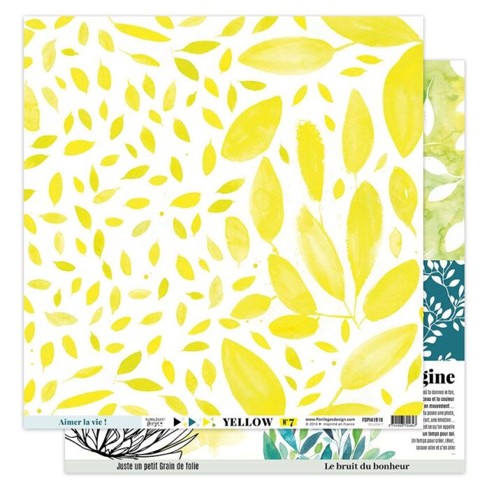 FDPI41916 Florilèges Design Imprimé Yellow 7 karton papir blade gule diecuts