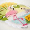 LR0870 Marianne Design dies Palmetto Fan palmeblad COL1549 Marianne Design dies Eline's Flamingo Family sommerhat blomster