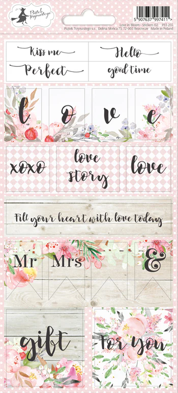 P13-255 Piatek13 stickers Love in Bloom klistermærker stickers bryllup