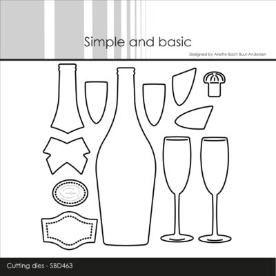 SBD463 Simple and Basic die Champagne Bottle flasker moët chandon champagneglas korkprop
